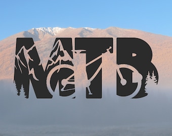 MTB Silhouette Vinyl Decal - Mountain Bike Gift, Adventure Life, Outdoor Lover, Laptop Sticker