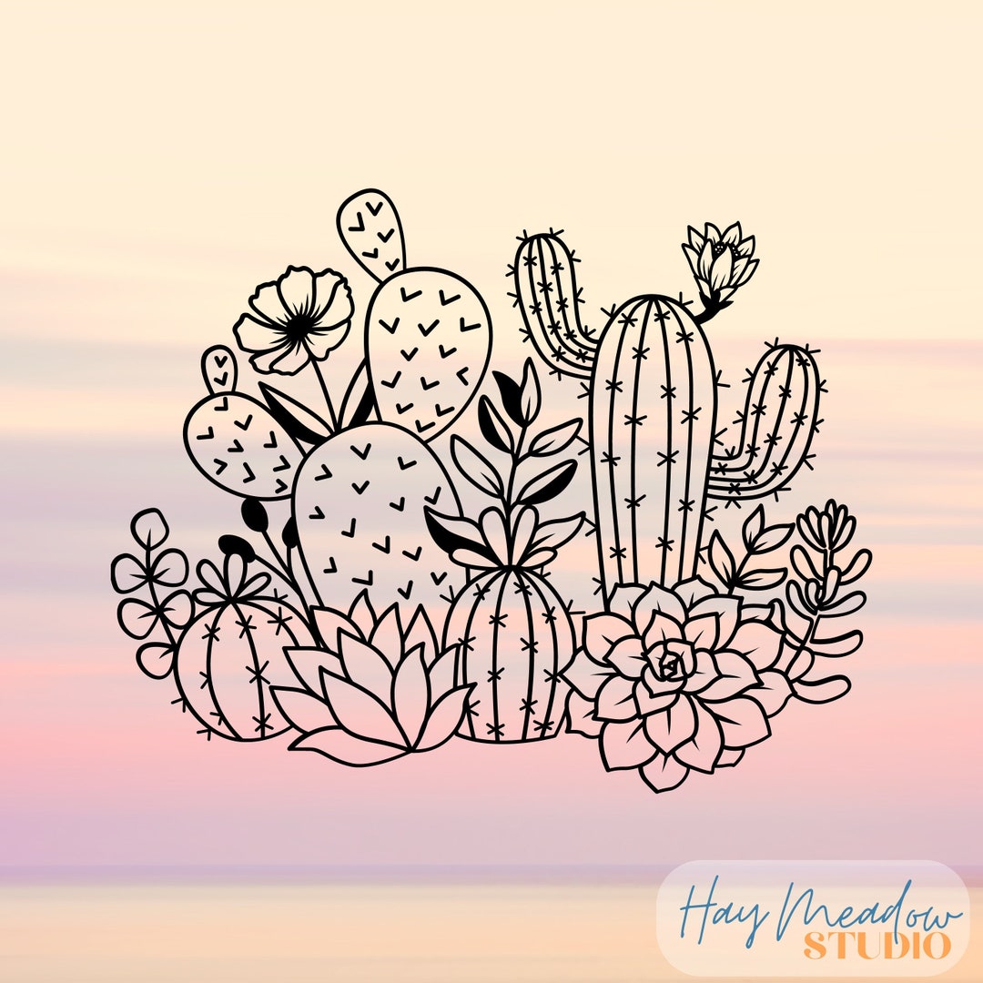 Cacti and Succulents Vinyl Decal - Nature Sticker, Plant Lover,