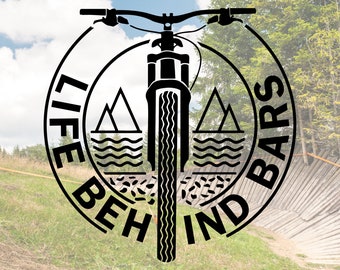 Life Behind Bars Mountain Bike Vinyl Decal - Rider Gift, Tumbler Sticker, Laptop Decal