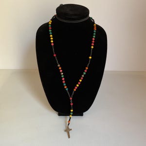 Handmade Wooden Rosary: Catholic Prayer Beads with Wooden Cross