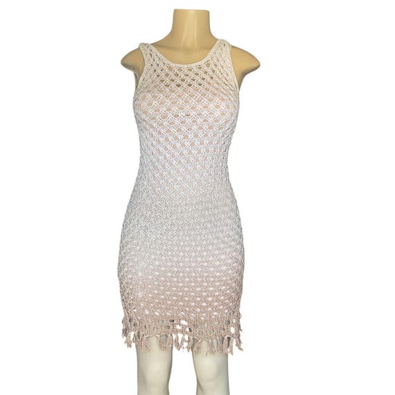Tommy Bahama Crochet Knit Dress Cover-up XXS Beige Cream
