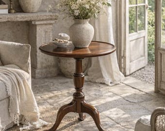 Soporte para plantas de caoba Henkel Harris / Mesa auxiliar vintage con base de tarta
