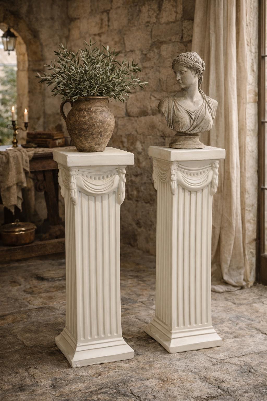 Plaster Stand White Plaster Pedestal Stand