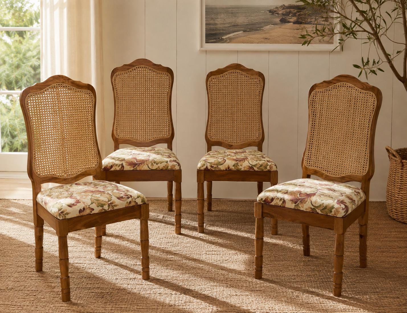 Vintage French Cane Dining Chairs - Etsy