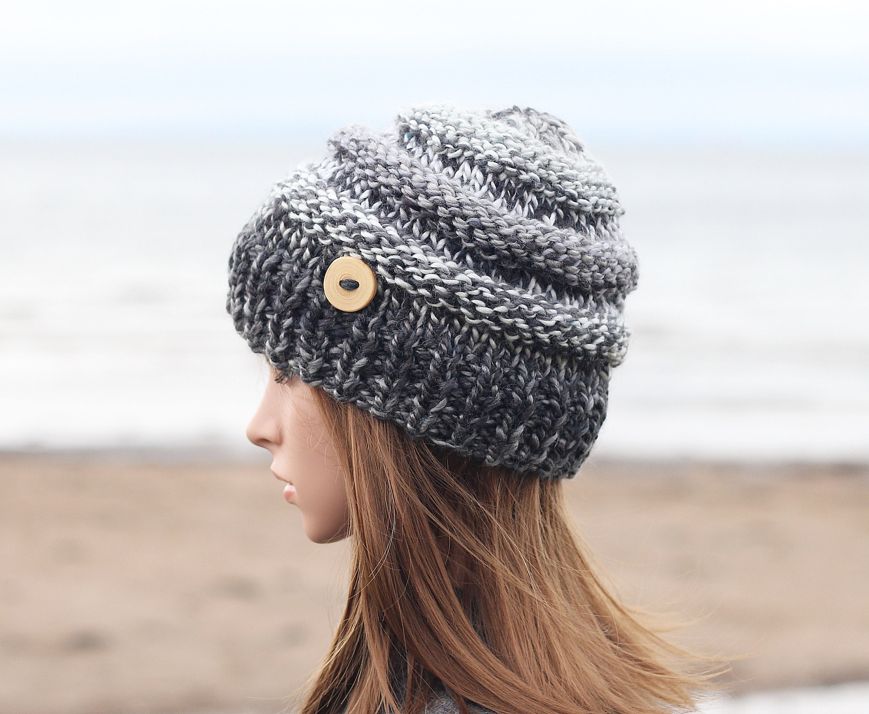 chunky grey beanie