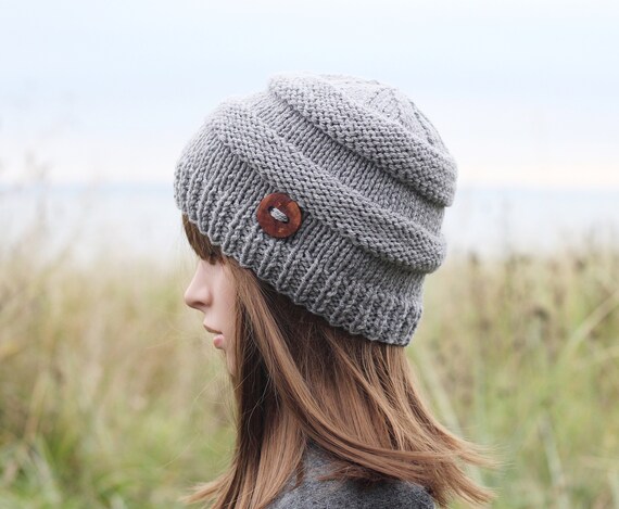 HAT Knitted Light Grey Autumn Winter 