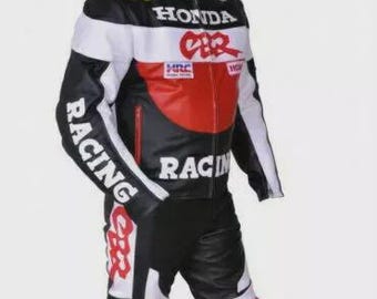 Honda CBR Racing Motorbike Cowhide Leather Suit MotoGP Honda Motorcycle Biker Suit