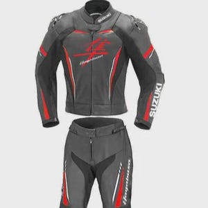 Traje de moto de carreras Suzuki Hayabusa de cuero vacuno con armadura homologada CE. Nuevo traje de motociclista Suzuki para hombre. Equipamiento de conducción.