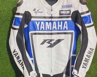 Yamaha Racing Motorbike Cowhide Leather Suit MotoGP New Yamaha R1 Motorcycle Biker Suit Riding Gear