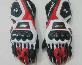 BMW Motorrad Leder Motorradhandschuhe, gepolsterte Racing Biker Handschuhe