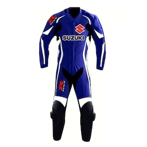 Traje de cuero de vaca para motocicleta Suzuki GSXR Racing Nuevo traje de motociclista Suzuki para hombre