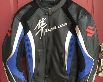 Suzuki Racing Motorbike Cowhide Leather Jacket New Suzuki Men's Motorcycle Biker Jacket