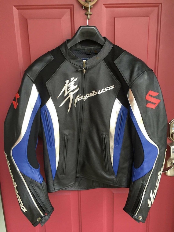 Suzuki Racing Motorbike Cowhide Leather Jacket New Suzuki Men's Motorcycle Biker Jacket
