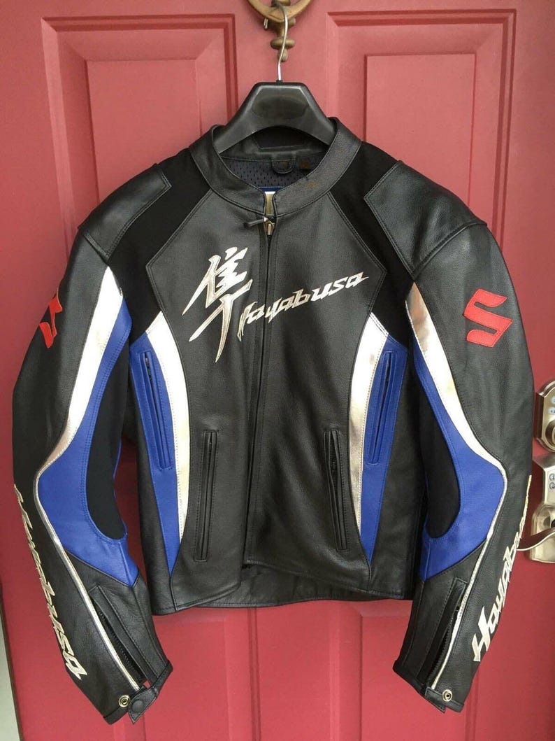 Suzuki Racing Motorbike Cowhide Leather Jacket New Suzuki Men's Motorcycle Biker Jacket