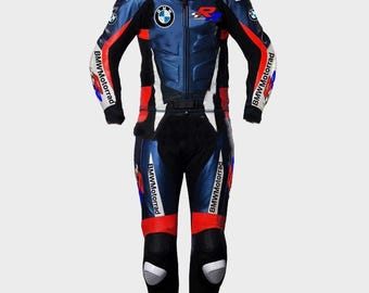 BMW S1000RR Racing Motorbike Cowhide Leather Suit New BMW Motorrad Motorcycle Biker Suit