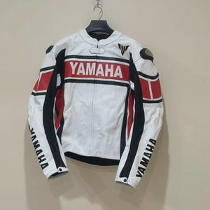 Yamaha Racing Motorbike Cowhide Leather Jacket MotoGP New Yamaha Motorcycle Biker Jacket