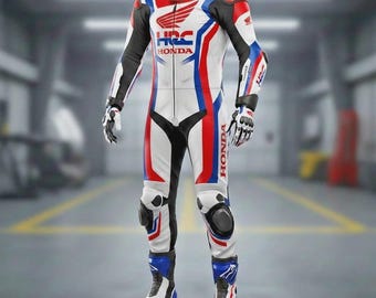 Tuta in pelle bovina da moto Honda HRC Racing MotoGP Tuta da motociclista Honda