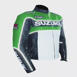 Suzuki GSXR Racing Motorbike Cowhide Leather Jacket New Suzuki Men&#39;s Motorcycle Biker Jacket