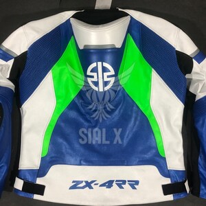 Kawasaki Ninja Racing Motorbike Cowhide Leather Jacket New Kawasaki Monster Motorcycle Biker Jacket