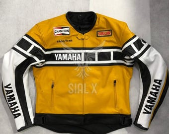 YAMAHA Racing Motorrad-Lederjacke aus Rindsleder Yama Yamalube Neue YAMAHA Gelbe Motorrad-Bikerjacke