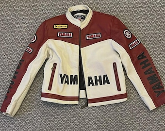 Yamaha Racing Motorbike Cowhide Leather Jacket MotoGP New Yamaha Motorcycle Biker Jacket