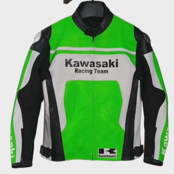 カワサキレーシングバイク牛革レザージャケット 新型カワサキ