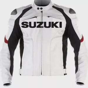 Suzuki GSXR Racing Motorbike Cowhide Leather Jacket New Suzuki Men&#39;s Motorcycle Biker Jacket