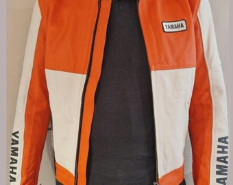 Yamaha Racing Motorbike Cowhide Leather Jacket Vintage Jacket New Yamaha Motorcycle Biker Jacket Riding Gear