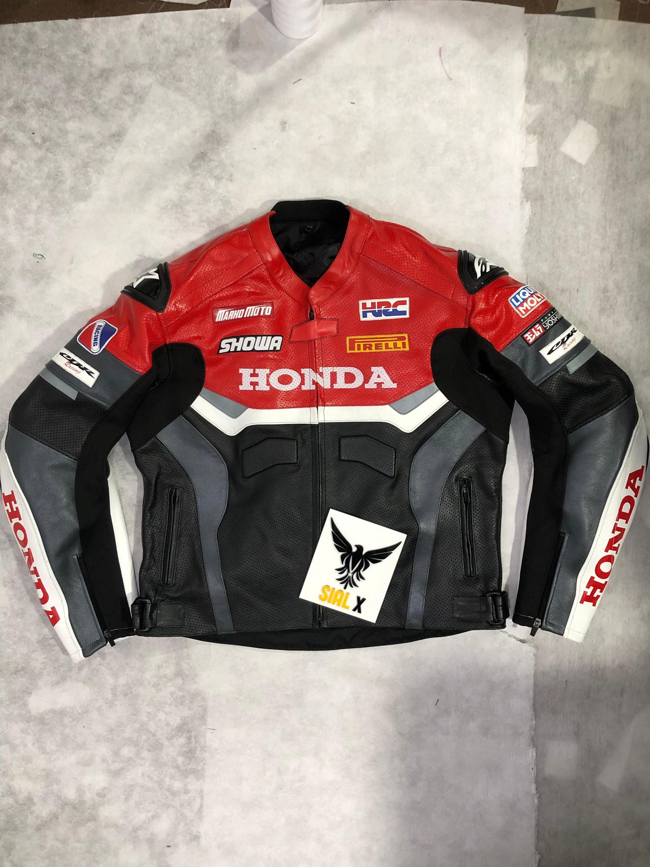Chaqueta moto cuero racing