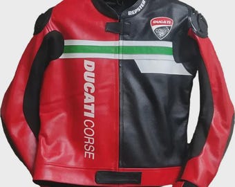 Ducati Speed Evo C1 メンズ モーターサイクルジャケット – レッド