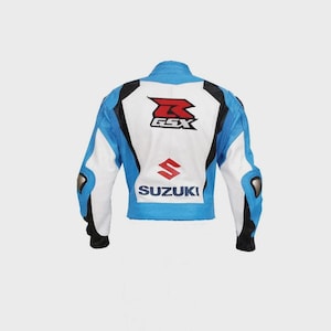 Suzuki GSXR Racing Motorbike Cowhide Leather Jacket New Suzuki Men&#39;s Motorcycle Biker Jacket