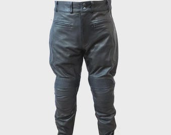 New Black Leather Racing Motorbike Leather Pant Custom Motorcycle Biker Trouser CE Approved Armor- Riding Gear