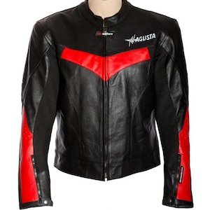 MV Agusta Racing Motorbike Cowhide Leather Jacket MotoGP New MV Agusta Men&#39;s Motorcycle Biker Jacket