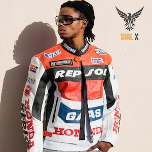 ライダースジャケット　HONDA REPSOLレプリカ Honda Repsol Motorbike Leather Jacket | Multicolor | Unisex