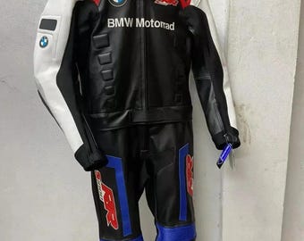 BMW S1000RR Racing Motorbike Cowhide Leather Suit New BMW Motorrad Motorcycle Biker Suit