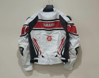 Yamaha Racing Motorbike Cowhide Leather Jacket MotoGP New Yamaha Motorcycle Biker Jacket