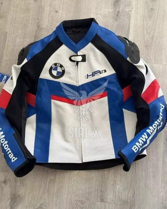 BMW Motorrad レザージャケット 黒/白/青 BMW Motorrad レーシング
