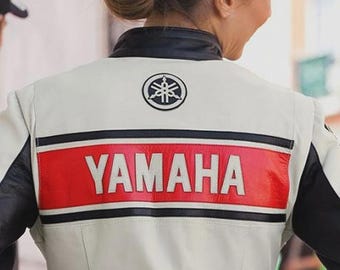 Yamaha Racing Motorbike Cowhide Leather Jacket MotoGP New Yamaha Motorcycle Biker Jacket