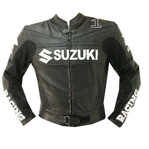 Suzuki GSXR Racing Motorbike Cowhide Leather Jacket New Suzuki Men's Motorcycle Biker Jacket