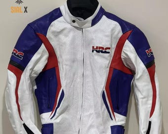 Honda Racing Motorbike Cowhide Leather Jacket MotoGP New Honda Motorcycle Biker Jacket