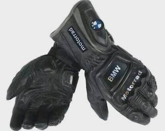 BMW Motorrad Leder Motorradhandschuhe, gepolsterte Racing Biker Handschuhe