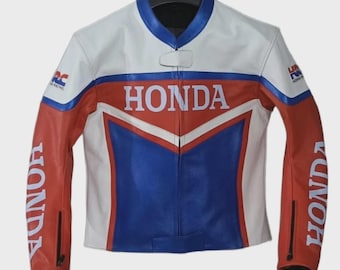 Honda Racing Motorbike Cowhide Leather Jacket MotoGP New Honda Motorcycle Biker Jacket