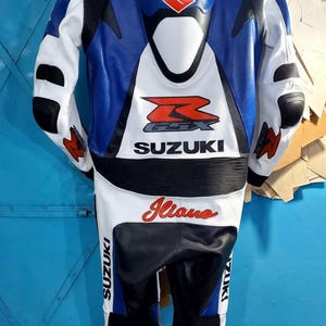 Suzuki Hayabusa Racing Motorbike Cowhide Leather Suit New Suzuki Men's Motorcycle Biker Suit