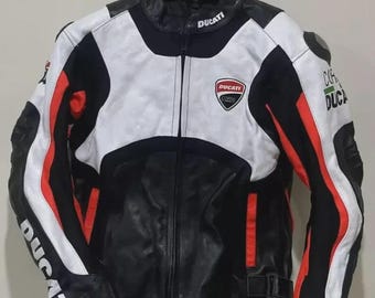 ドゥカティ レーシング バイク用 牛革レザージャケット MotoGP 新型ドゥカティ コルセ バイク用バイカージャケット