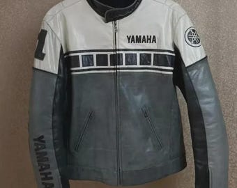 Yamaha Racing Motorbike Cowhide Leather Jacket New Yamaha Motorcycle Biker Jacket Riding Gear
