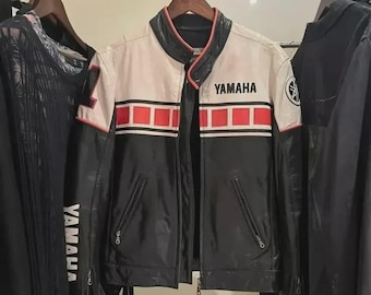 Yamaha Racing Motorbike Cowhide Leather Jacket New Yamaha Motorcycle Biker Jacket Riding Gear