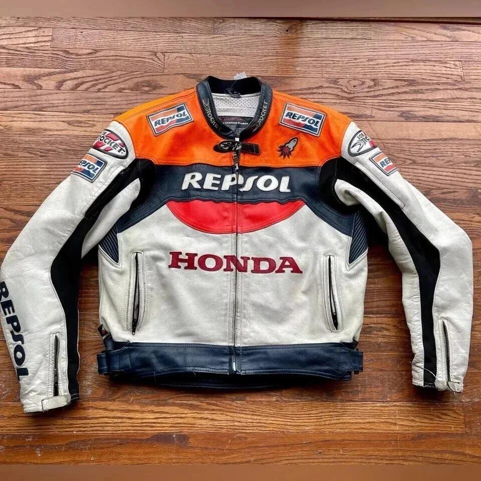 ホンダ レプソル レーシング バイク用 牛革レザージャケット MotoGP 