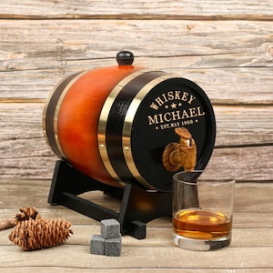 Personalized Whiskey Barrel, 1 or  3 Liter Mini Oak Wine Barrel - Groomsmen Gift - Birthday Gift - Engraved Beer Barrel