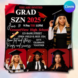 Volante para fiesta de graduación: Invitación de la generación 2025 (Descarga digital)