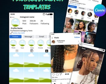 Plantillas editables de Canva para maquetas de perfil de Instagram, maquetas de Instagram para redes sociales (Reels y publicaciones), planificador de feeds de redes sociales